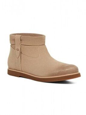 UGG Josefene Cuff Boots Distressed Suede Booties Sand Beige Size 9.5 NEW